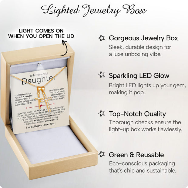 To My Daughter Cross Necklace From Dad With Heartfelt Message - Unique Jewelry For Daughter - Page Of My Life