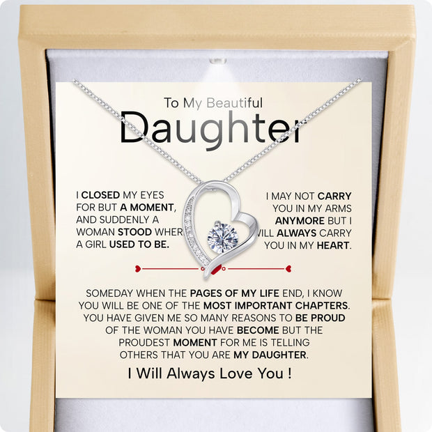 To My Daughter Necklace From Dad With Heartfelt Message - Unique Jewelry For Daughter - Page Of My Life