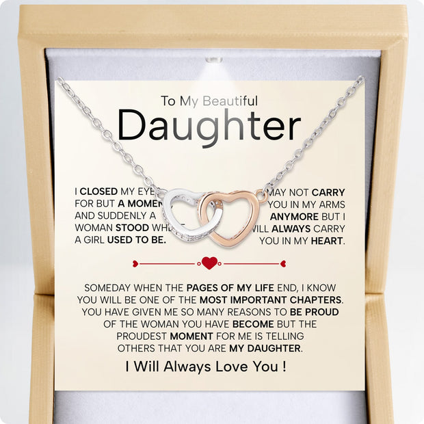 To My Daughter Necklace From Dad With Heartfelt Message - Unique Jewelry For Daughter - Page Of My Life