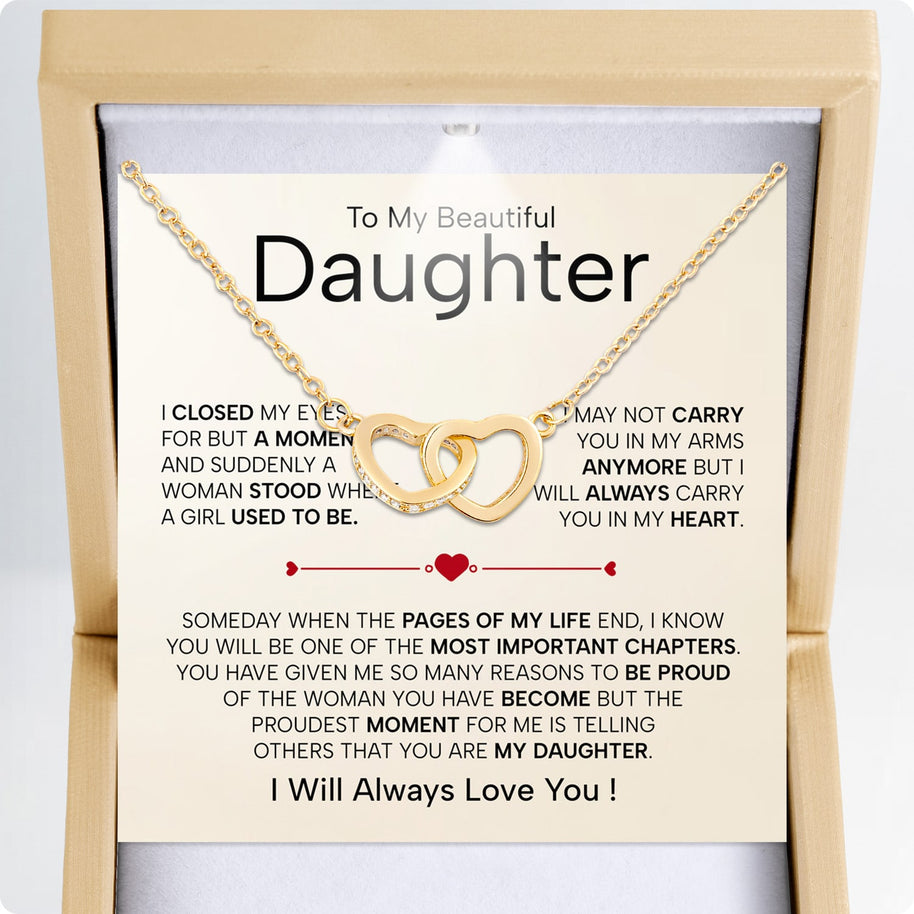 To My Daughter Necklace From Dad With Heartfelt Message - Unique Jewelry For Daughter - Page Of My Life