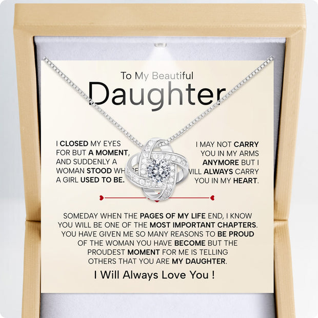To My Daughter Necklace From Dad With Heartfelt Message - Unique Jewelry For Daughter - Page Of My Life