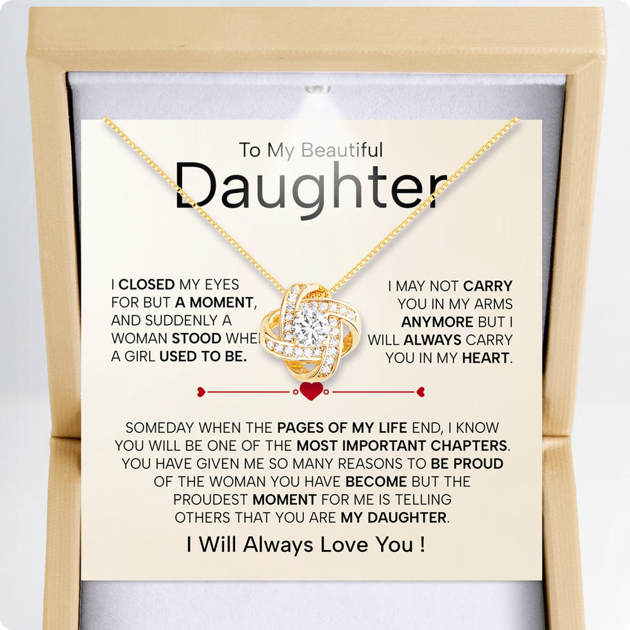 To My Daughter Necklace From Dad With Heartfelt Message - Unique Jewelry For Daughter - Page Of My Life