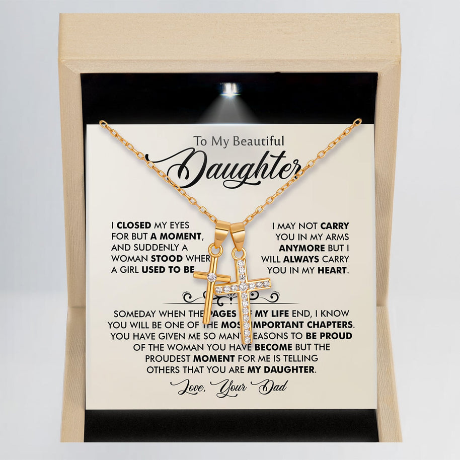To My Daughter Necklace From Dad With Message Card - Most Important Chapter Gift