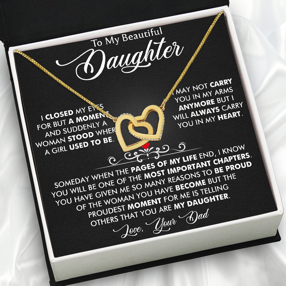 Daughter Necklace from Dad: A Piece of Your Heart for Her