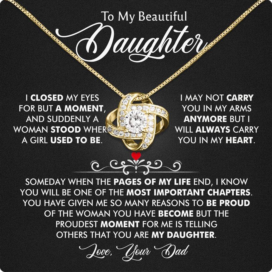 Daughter Necklace from Dad: A Piece of Your Heart for Her