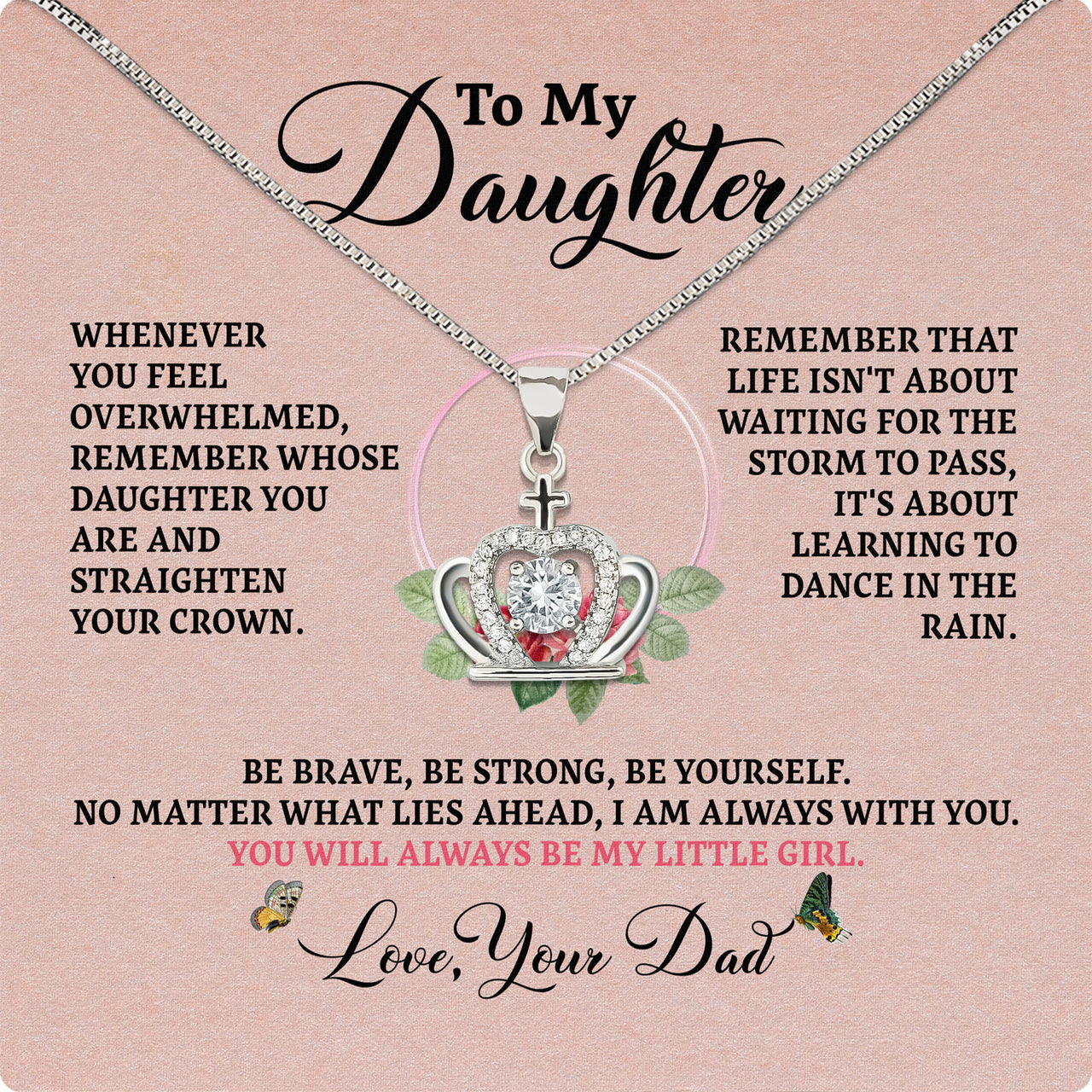 Daughter Necklace from Dad: A Piece of Your Heart for Her