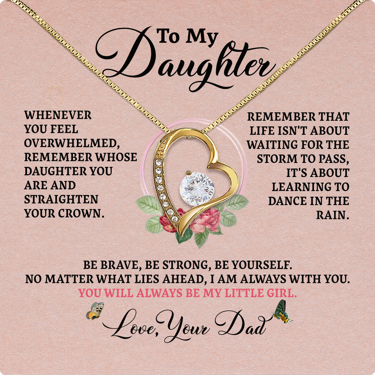 Daughter Necklace from Dad: A Piece of Your Heart for Her