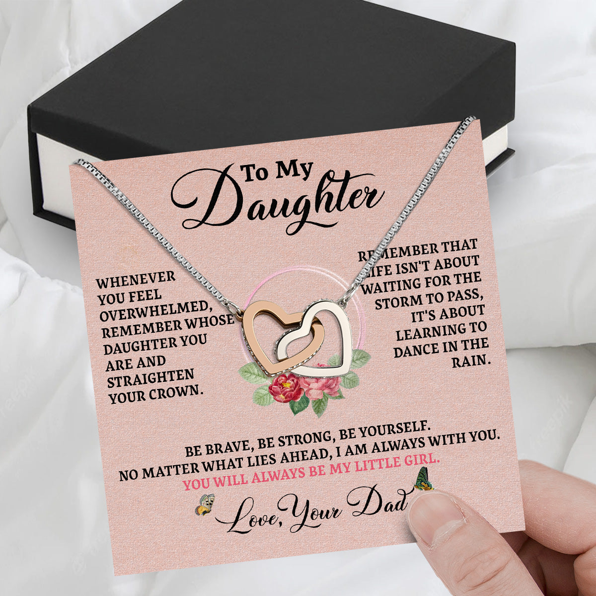 Daughter Necklace from Dad: A Piece of Your Heart for Her