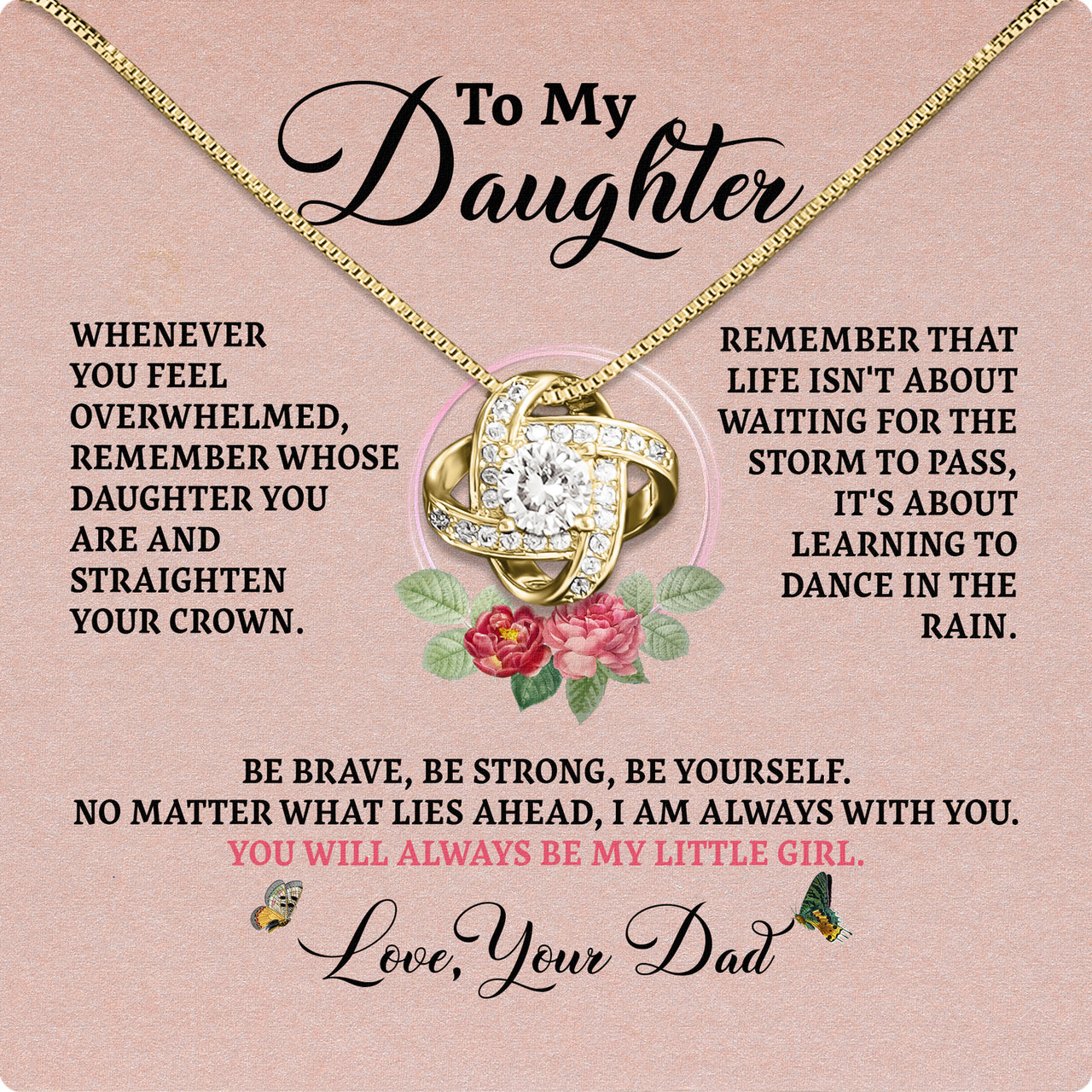 Daughter Necklace from Dad: A Piece of Your Heart for Her