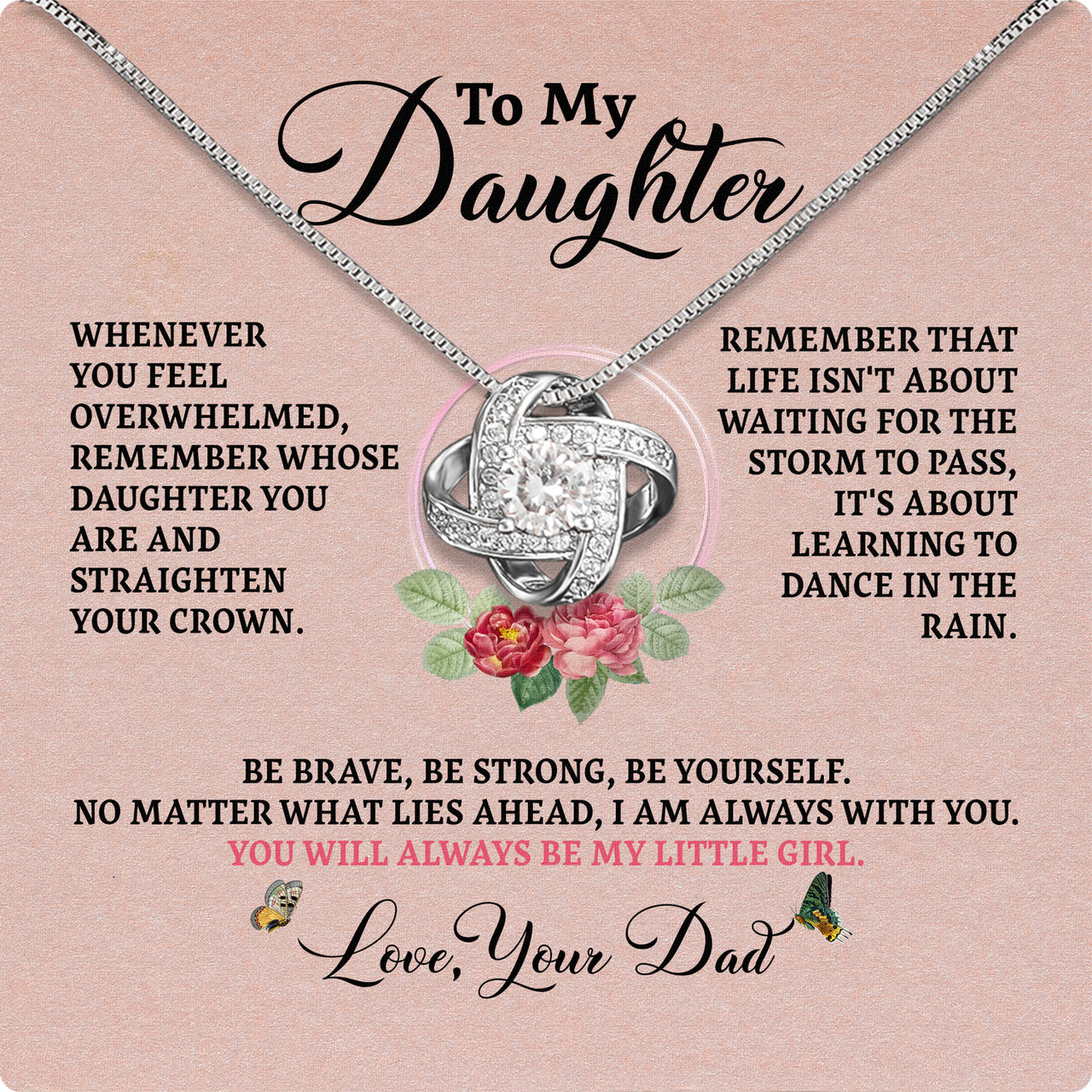 Daughter Necklace from Dad: A Piece of Your Heart for Her