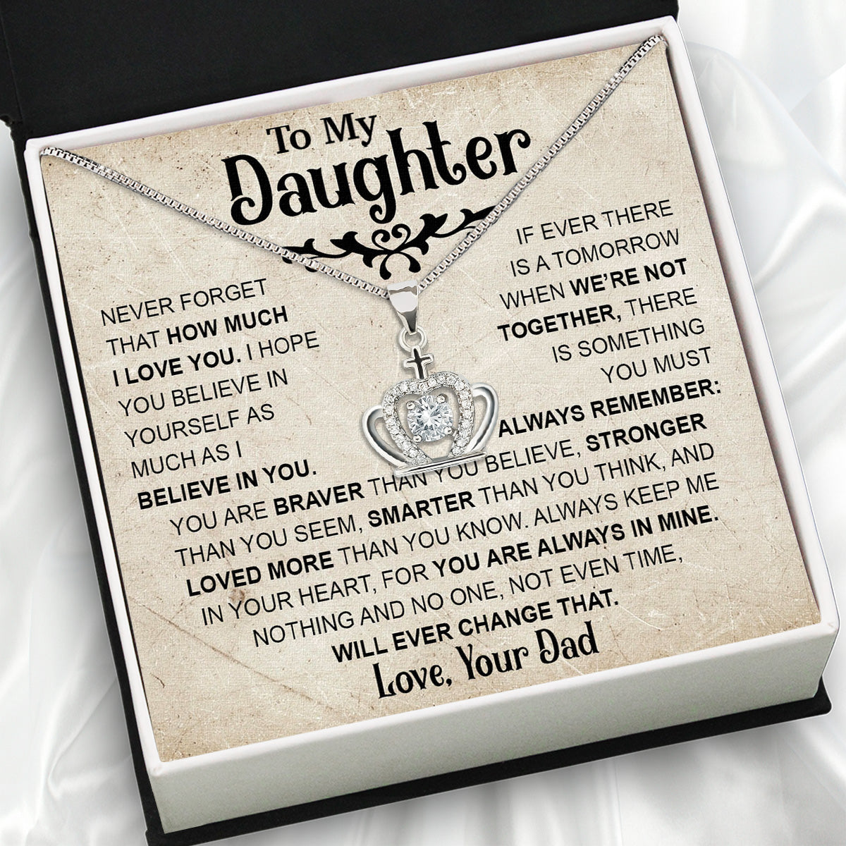 Daughter Necklace from Dad: A Piece of Your Heart for Her