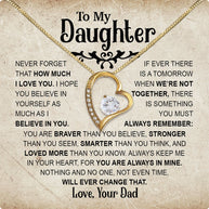 Daughter Necklace from Dad: A Piece of Your Heart for Her