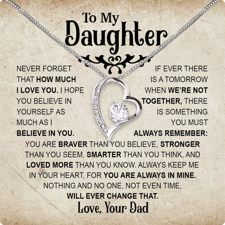 Daughter Necklace from Dad: A Piece of Your Heart for Her