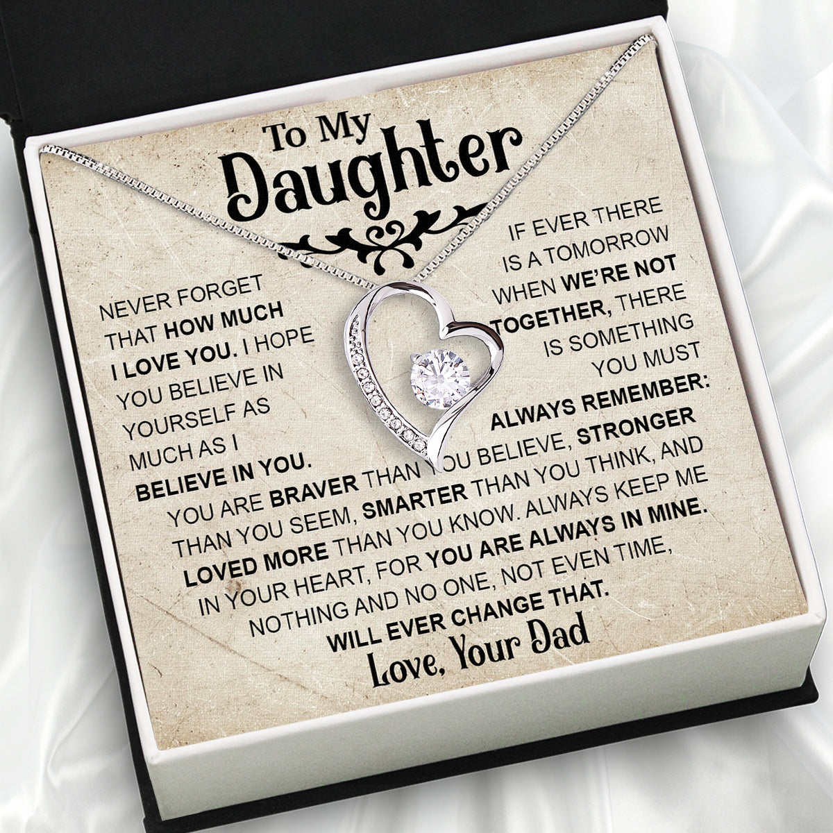 Daughter Necklace from Dad: A Piece of Your Heart for Her