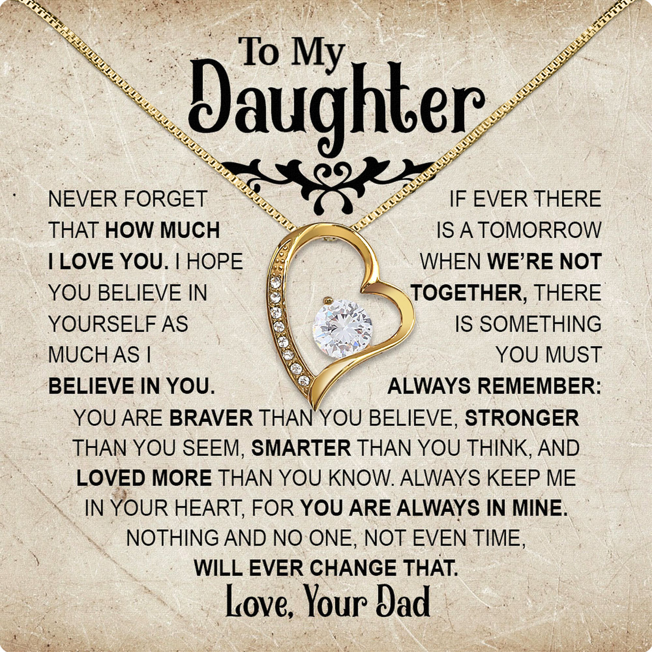 Daughter Necklace from Dad: A Piece of Your Heart for Her