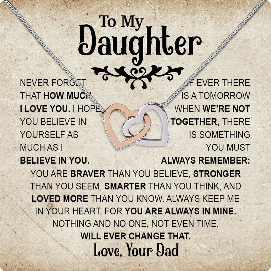 Daughter Necklace from Dad: A Piece of Your Heart for Her
