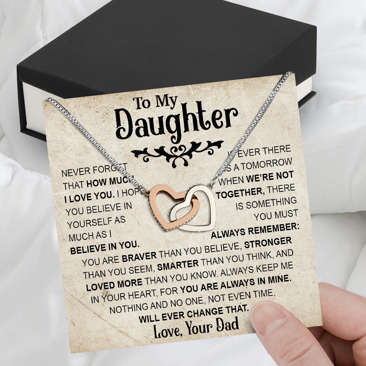 Daughter Necklace from Dad: A Piece of Your Heart for Her