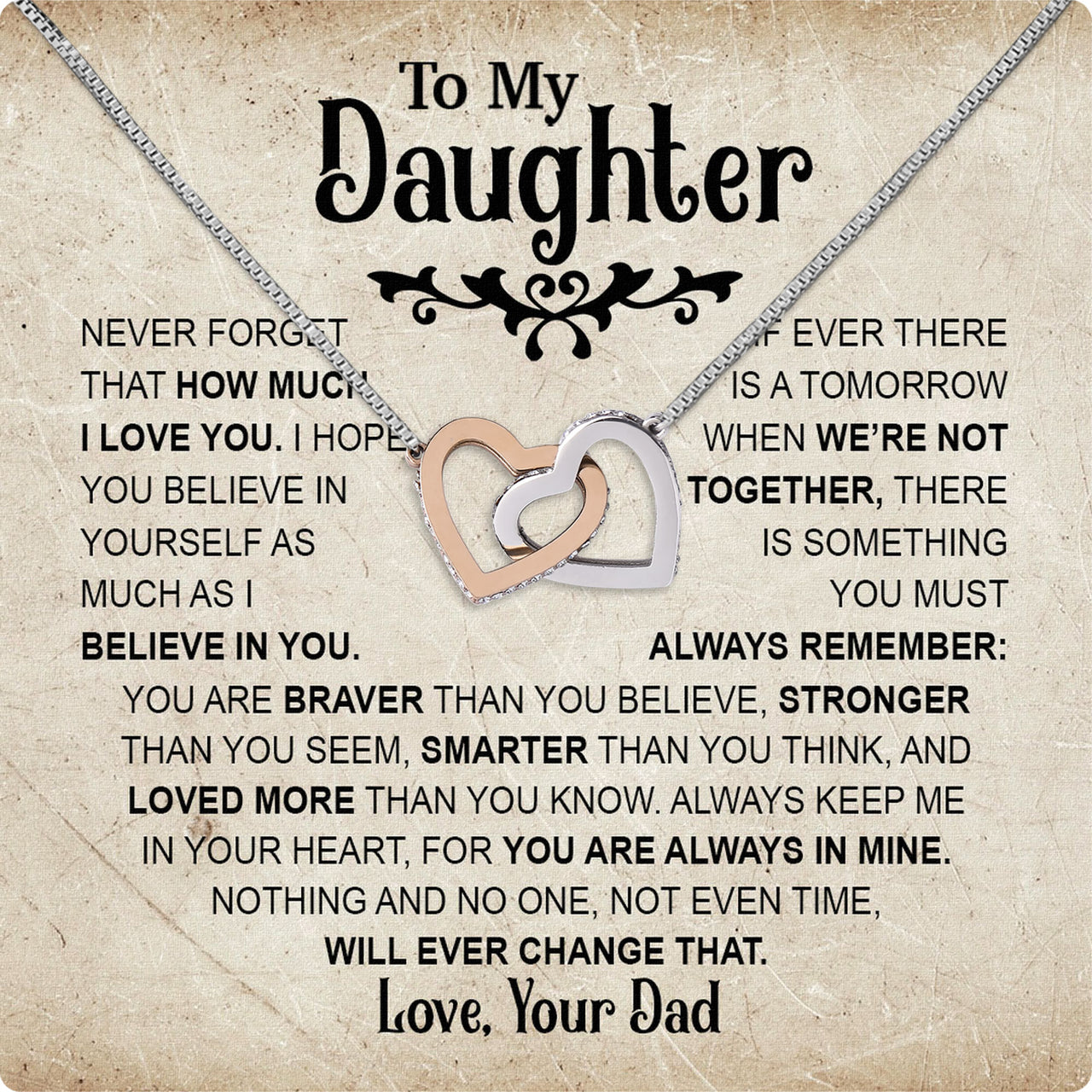 Daughter Necklace from Dad: A Piece of Your Heart for Her