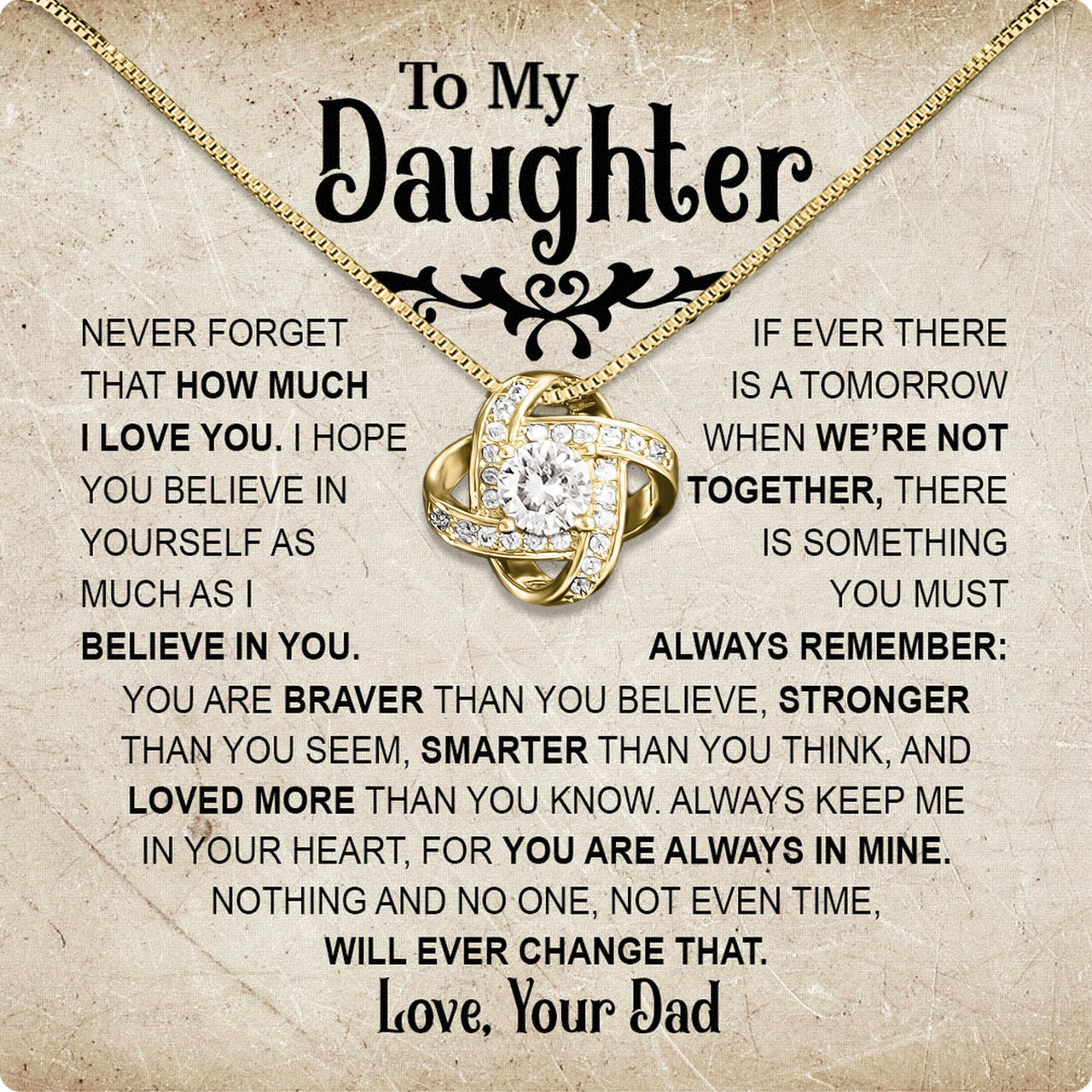 Daughter Necklace from Dad: A Piece of Your Heart for Her