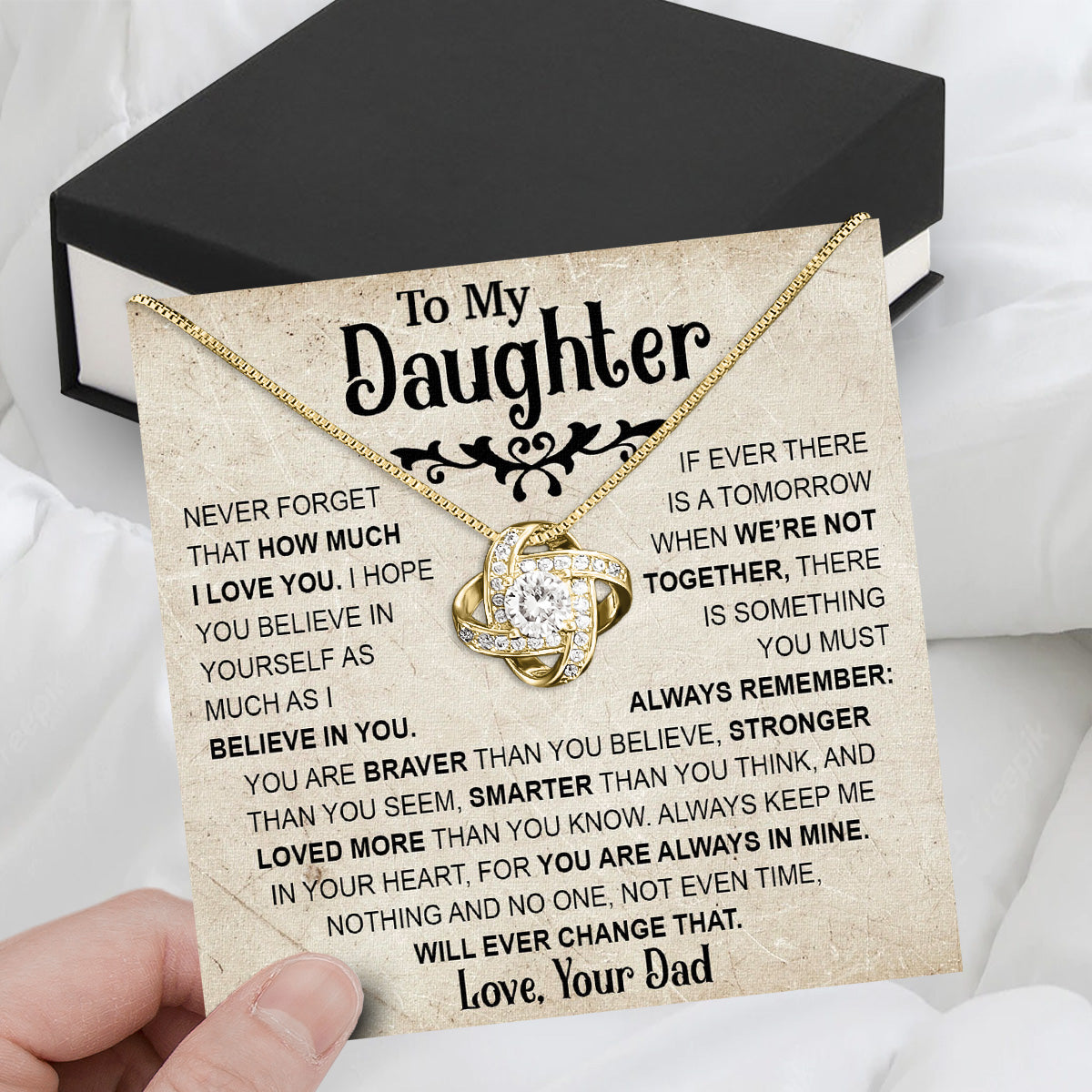 Daughter Necklace from Dad: A Piece of Your Heart for Her