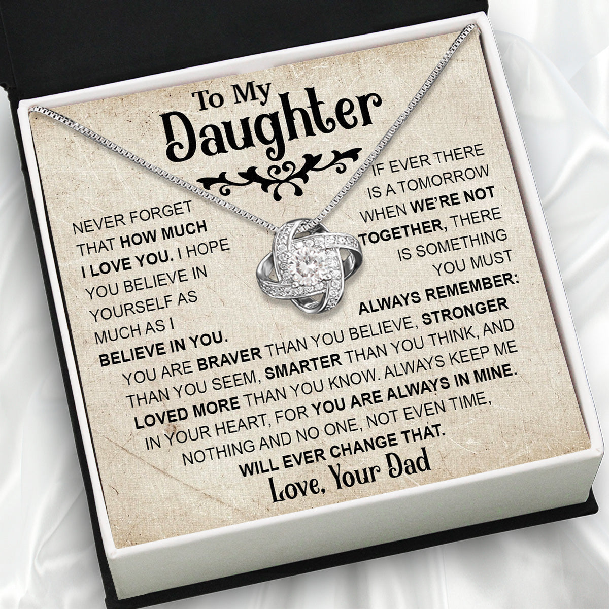 Daughter Necklace from Dad: A Piece of Your Heart for Her