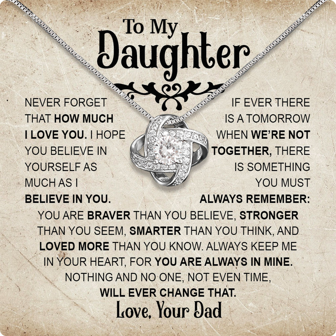 Daughter Necklace from Dad: A Piece of Your Heart for Her