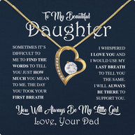 To My Daughter Necklace From Dad With Heartfelt Message Card, Jewelry For Daughter, Daughter Gift From Dad On Birthday, Wedding, Christmas, Graduation