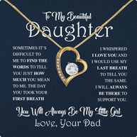 To My Daughter Necklace From Dad With Heartfelt Message Card, Jewelry For Daughter, Daughter Gift From Dad On Birthday, Wedding, Christmas, Graduation