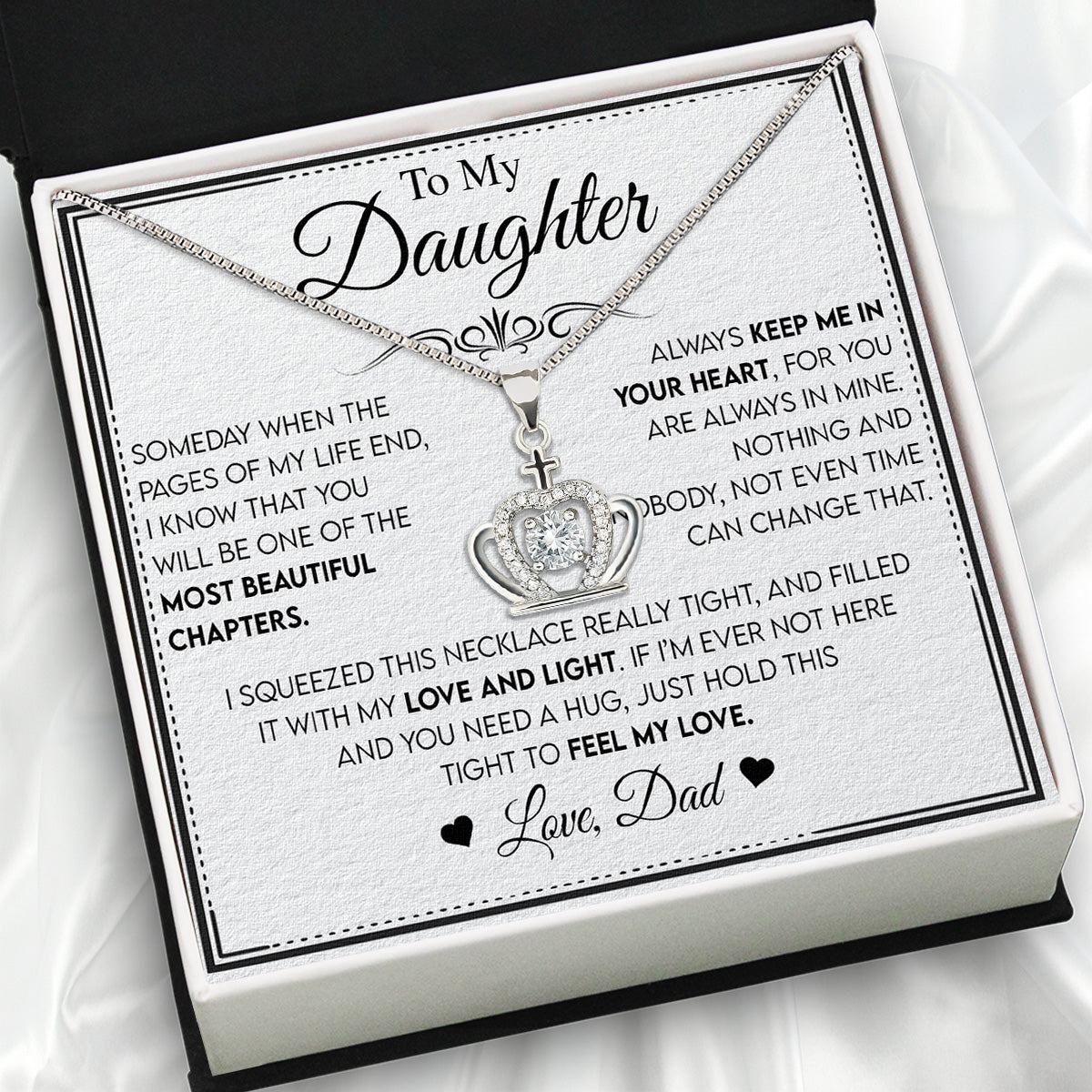 Daughter Necklace from Dad: A Piece of Your Heart for Her