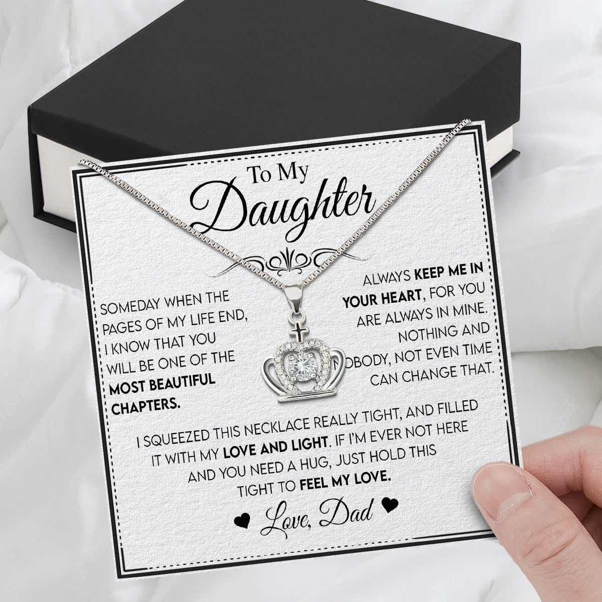 Daughter Necklace from Dad: A Piece of Your Heart for Her