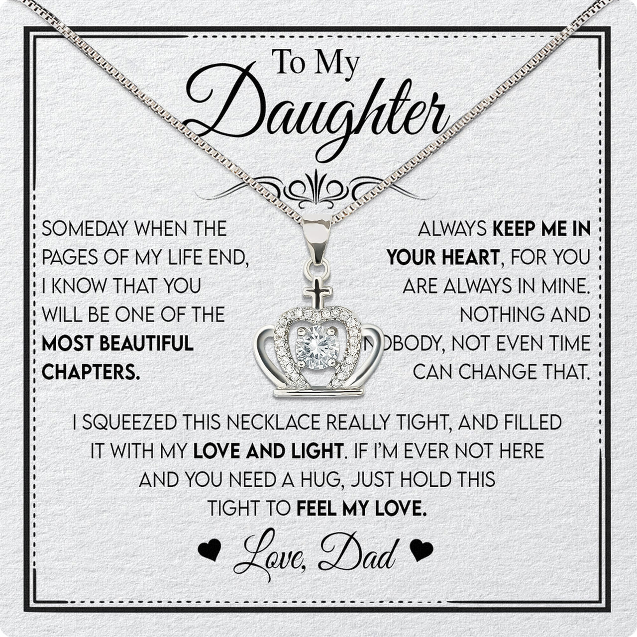 Daughter Necklace from Dad: A Piece of Your Heart for Her