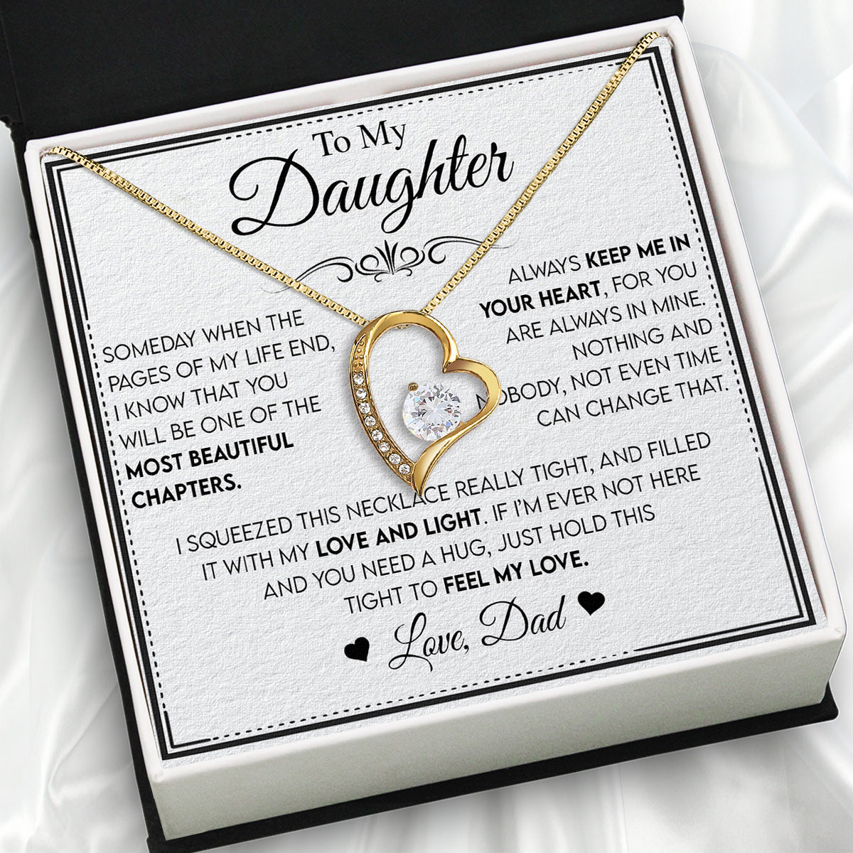 Daughter Necklace from Dad: A Piece of Your Heart for Her