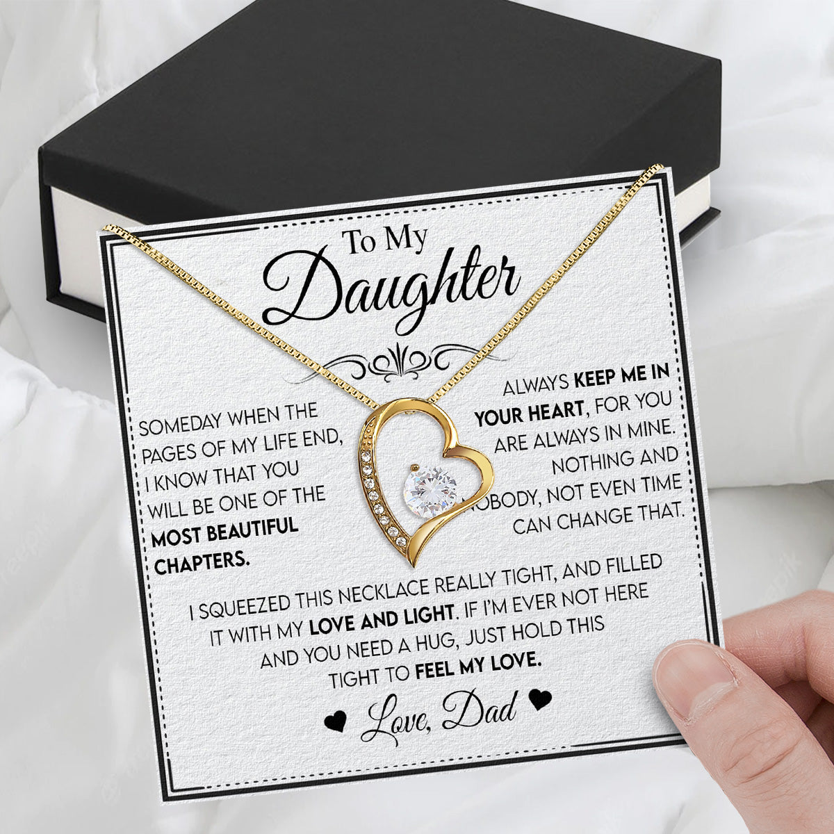 Daughter Necklace from Dad: A Piece of Your Heart for Her