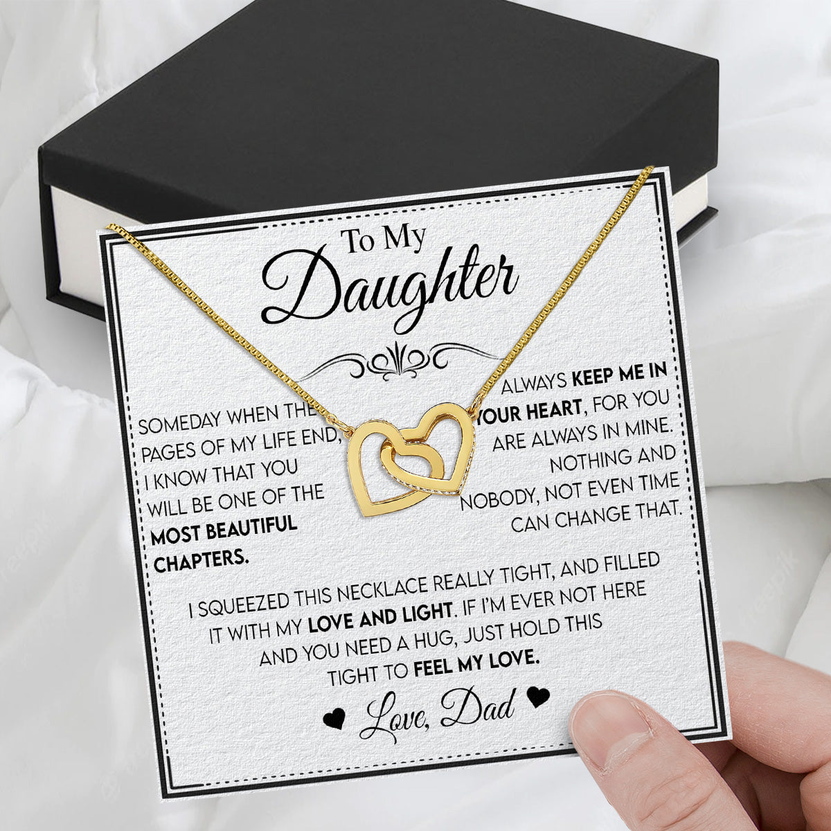 Daughter Necklace from Dad: A Piece of Your Heart for Her