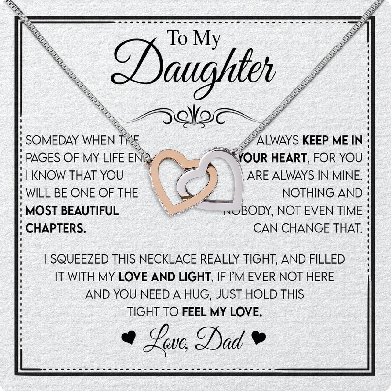 Daughter Necklace from Dad: A Piece of Your Heart for Her