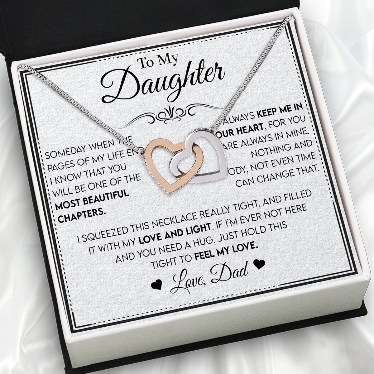 Daughter Necklace from Dad: A Piece of Your Heart for Her