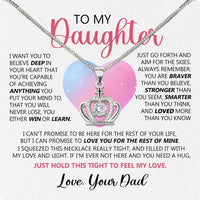 Thumbnail for To My Daughter Necklace From Dad With Heartfelt Message Card, Jewelry For Daughter, Daughter Gift From Dad On Birthday, Wedding, Christmas, Graduation