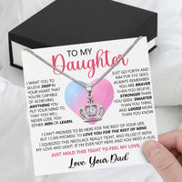 Thumbnail for To My Daughter Necklace From Dad With Heartfelt Message Card, Jewelry For Daughter, Daughter Gift From Dad On Birthday, Wedding, Christmas, Graduation