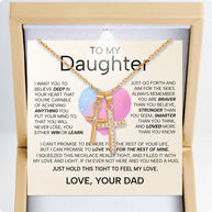 To My Daughter Cross Necklace From Dad With Heartfelt Message - Unique Jewelry For Daughter - My Love and Light