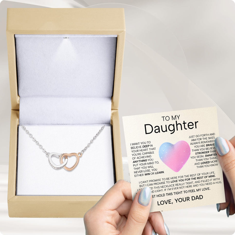 To My Daughter Necklace From Dad With Heartfelt Message - Unique Jewelry For Daughter - My Love and Light