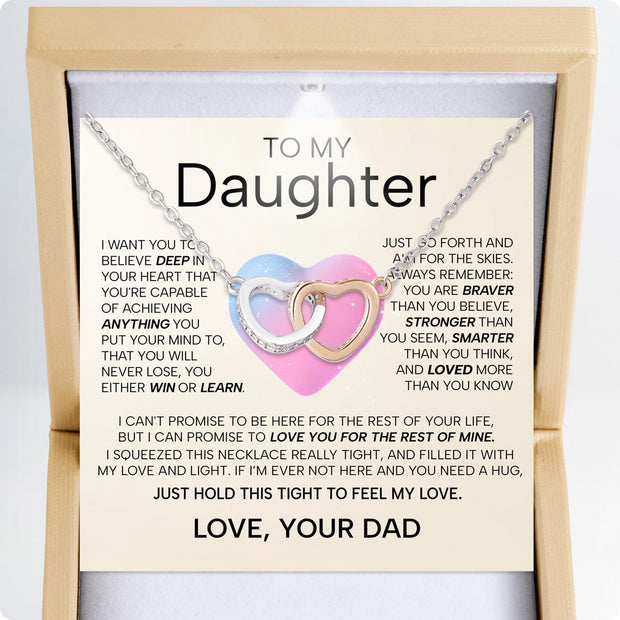 To My Daughter Necklace From Dad With Heartfelt Message - Unique Jewelry For Daughter - My Love and Light
