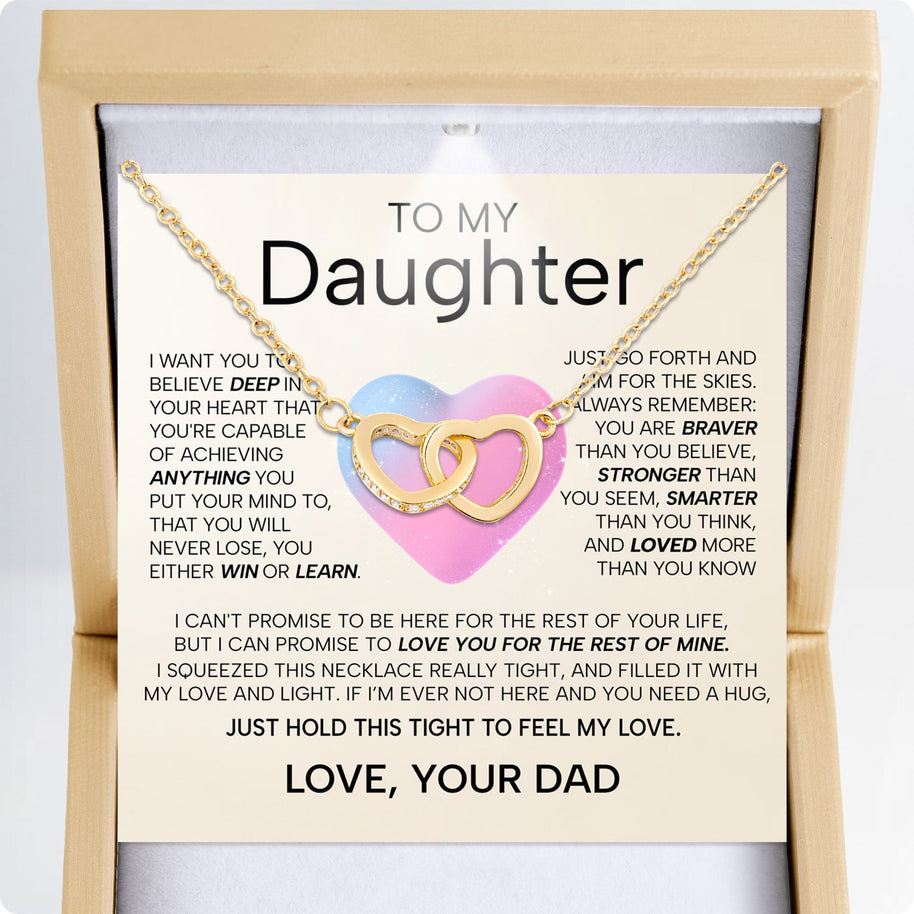 To My Daughter Necklace From Dad With Heartfelt Message - Unique Jewelry For Daughter - My Love and Light