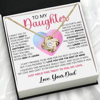 Thumbnail for To My Daughter Necklace From Dad With Heartfelt Message Card, Jewelry For Daughter, Daughter Gift From Dad On Birthday, Wedding, Christmas, Graduation