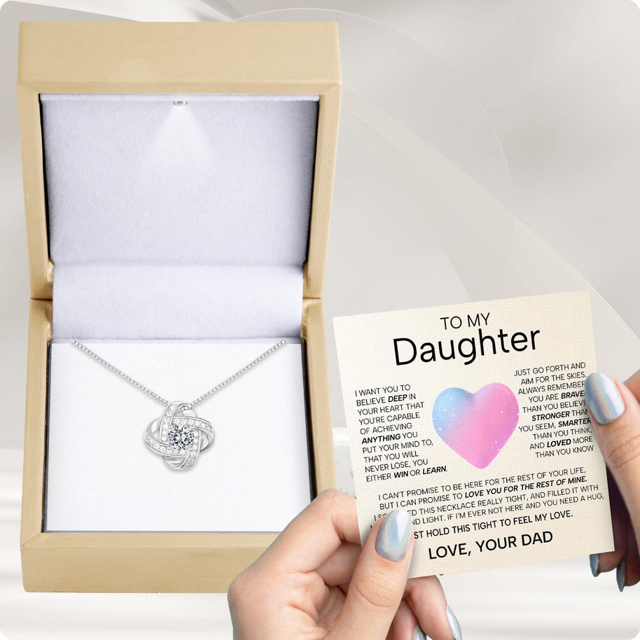 To My Daughter Necklace From Dad With Heartfelt Message - Unique Jewelry For Daughter - My Love and Light