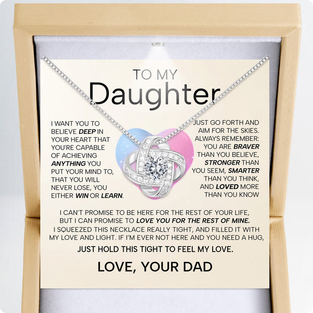 To My Daughter Necklace From Dad With Heartfelt Message - Unique Jewelry For Daughter - My Love and Light