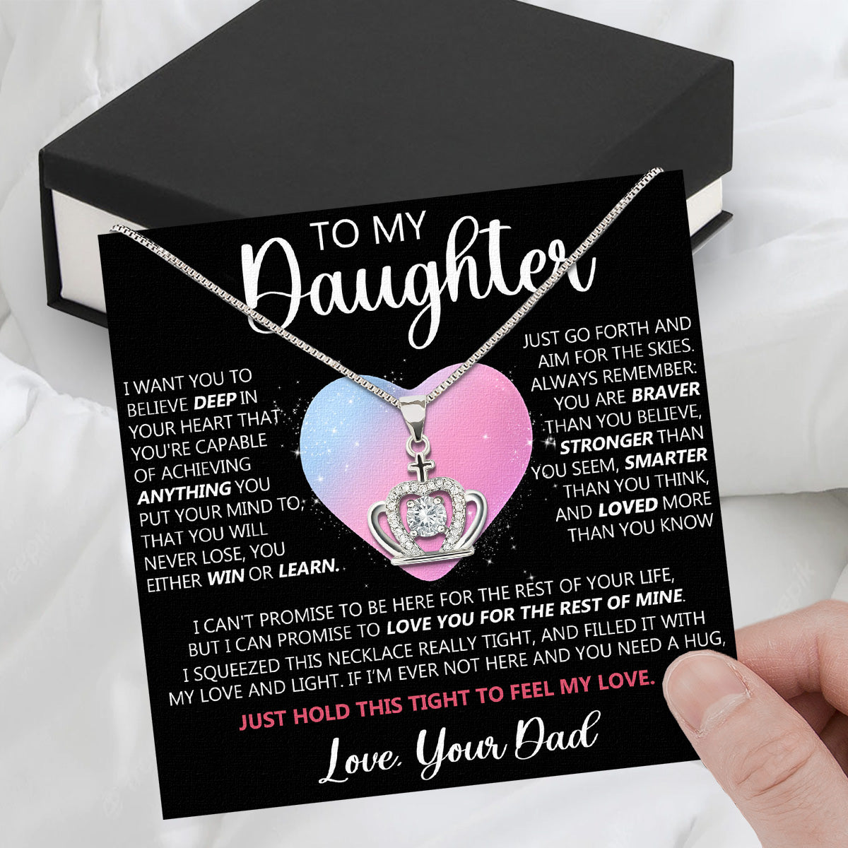 Daughter Necklace from Dad: A Piece of Your Heart for Her