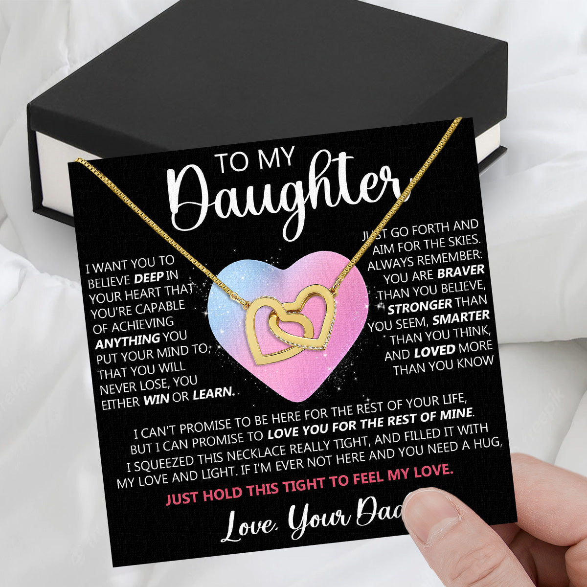 Daughter Necklace from Dad: A Piece of Your Heart for Her