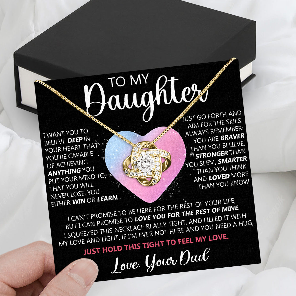 Daughter Necklace from Dad: A Piece of Your Heart for Her