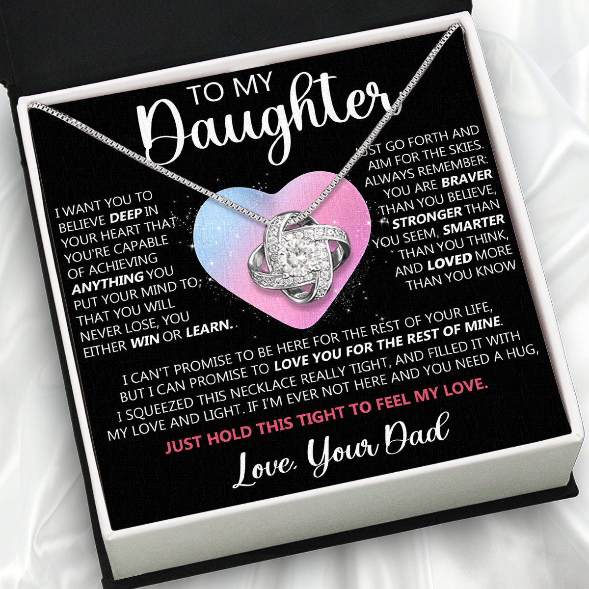 Daughter Necklace from Dad: A Piece of Your Heart for Her