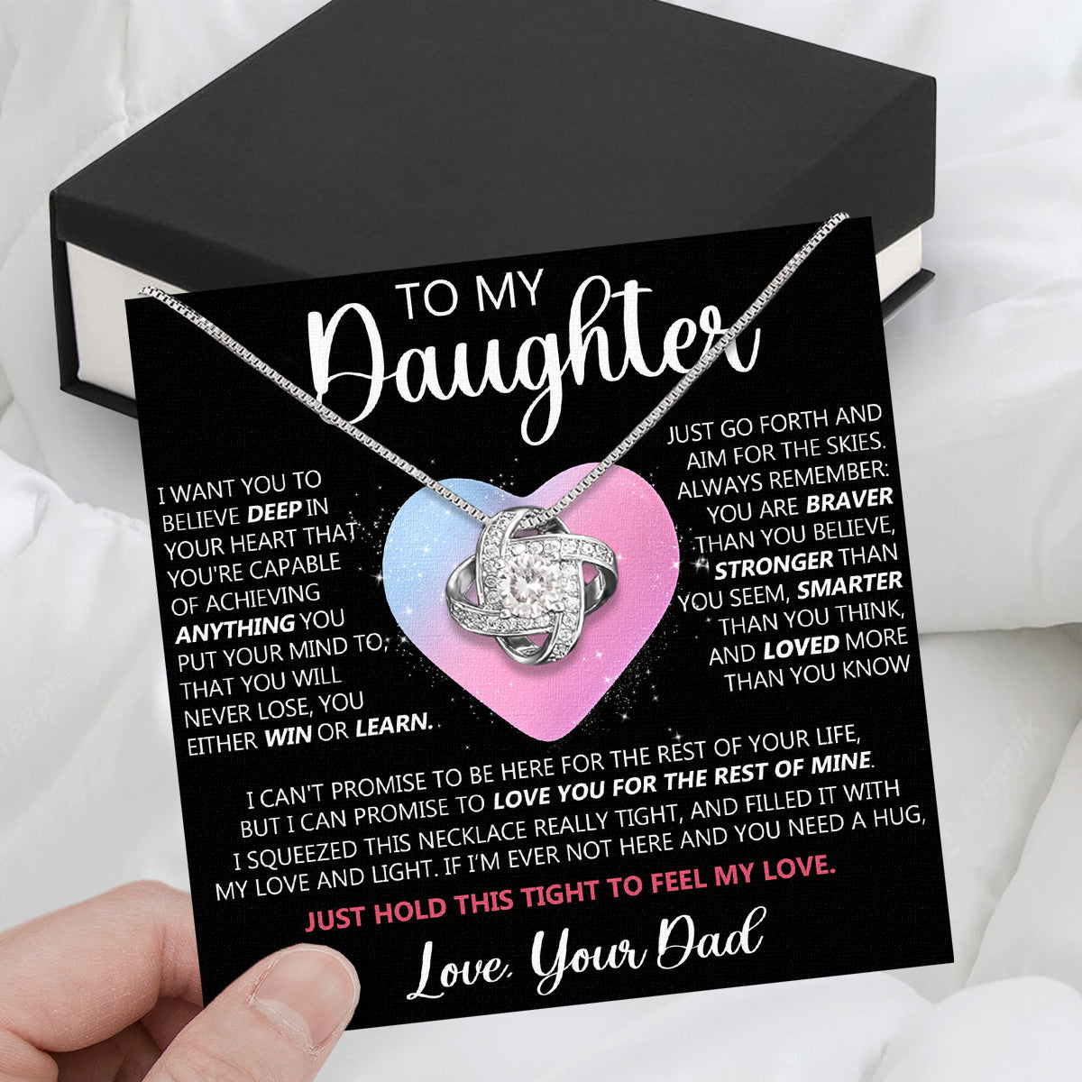 Daughter Necklace from Dad: A Piece of Your Heart for Her